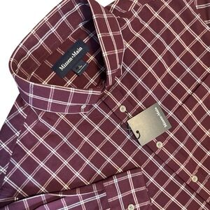 NWT Mizzen+Main City Flannel Wine Richard Plaid L Large NEW $158